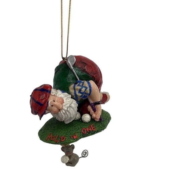 Kurt Adler Sports Santa Golf Christmas Ornament "Hole In One" - Picture 3 of 9